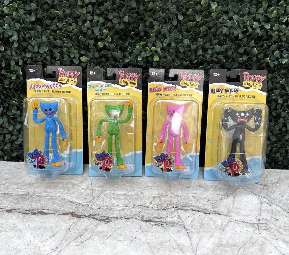 McFarlane Poppy Playtime 4.5 Inch Huggy Wuggy, Kissy Missy, Killy Willy Figures